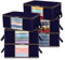 Lifewit 35L Clothes Storage Bag Foldable Storage Boxes with Lids Underbed Wardrobe Storage Organiser with Sturdy Fabric Clear Window for Clothing Bedding Sweaters T-shirts Blankets, 6 Pack, Blue