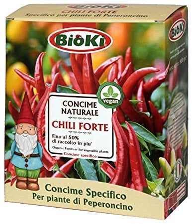 Concime specifico naturale per peperoncino piccante, astuccio da 900 g, indicato nelle coltivazioni naturali e vegane