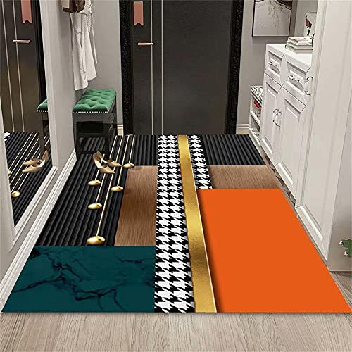 Xiaosua bettumrandung Schlafzimmer Orange Wohnzimmer Teppich orange graue Streifenmuster mit dauerhaftem Teppich Anti-Dirty Kinder teppiche 60x90cm kinderzimmer Teppich Junge 1ft 11.6''X2ft 11.4''