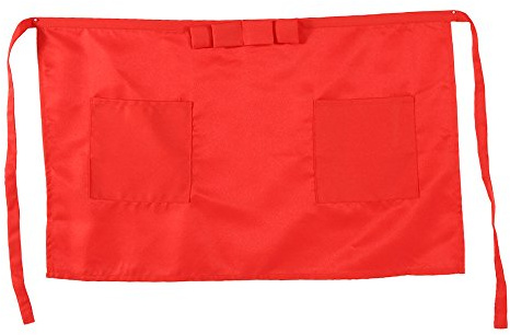 Fdit Schürze, langlebig und bequem, Polyester, kurze Schürze, für Baristas, rot, 18 * 11 * 3cm