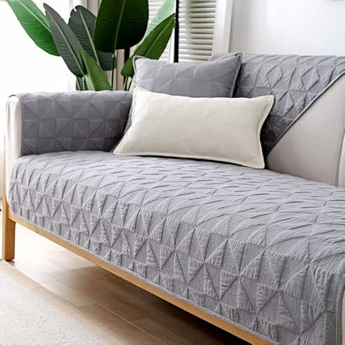 WYJHNLBEDC Sofa/Couch überzug/überwurf, Sofa überwurfdecke Baumwolle Sofabezug L Form/U Form/Ecksofa 3/2/1 Sitzer, Sofaschutz Hund Kratzschutz Katze Grau