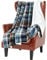 Sherpa-Fleecedecke, Sofa-Überwurf, doppelseitig, superweich, warm, Überwurfdecke für Bett, Sofa, Couch, 150 x 180 cm (blaues Karomuster)