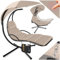 TecTake® Bain de Soleil Suspendu Siege Suspendu avec Support Fauteuil Confortable avec Parasol, Matelas, Protection UV et Poche latérale pour Salon de Jardin Exterieur ou Intérieur