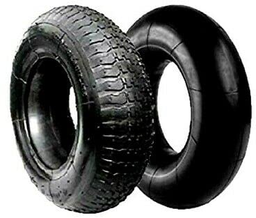 BITS4REASONS - 8 INCH TUBE AND TYRE SET 3.50-8 TR13 WHEELBARROW TRAILER TRUCK TROLLEY