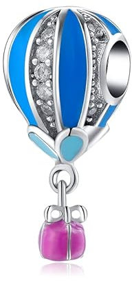 Charm Heißluftballon Himmel aus 925er Silber – Les Folies für Pandora, Sterling-Silber, Zirkonia