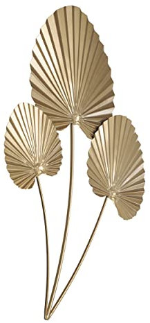 EGLO LIVING Wanddeko Chikuma, Elegantes 3D Wandbild im Blatt-Design, Wandobjekt aus Metall in Messing, Wand Deko für Wohnzimmer und Schlafzimmer, Wanddekoration 59 x 77,5 cm