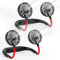 BOSONER Halsventilator, wiederaufladbar, tragbar, freihändig, kühlend, persönlicher Ventilator, USB-Nackenband-Ventilator, 3 Geschwindigkeiten, Reisen, heiße Spülungen, Rot, Schwarz, 2 Stück
