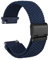 WOCCI 18mm Bracelet Montre en Nylon Tressé pour Homme et Femme, Réglable Boucle Noire (Bleu)