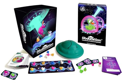 Abducktion - Bundle Base + IntergalacDuck Research Expansion Combo Pack, 25–30 Minuten, ab 12 Jahren, ein seltsam strategisches Entführungsspiel, ein UFO und eine denkenverbiegende Logik zur