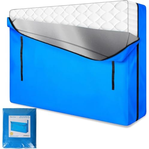 MorTime Sacs pour le déménagement et le rangement, sac de rangement à fermeture éclair avec 8 poignées de transport solides, housse de protection de matelas réutilisable (grand lit)