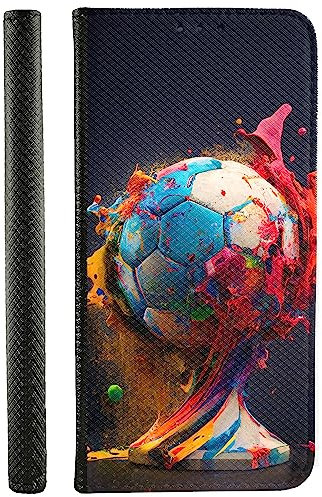 CoverHeld Handyhülle für iPhone 6 / 6s Hülle aus Kunstleder zum klappen mit Motiv 3496 bunter Fußball Farbenspiel