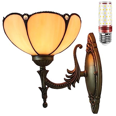 Uziqueif Tiffany Wandlampe, Wandleuchte Innen Vintage Wandlampe, Treppenhaus, Schlafzimmer, Wohnzimmer Wandleuchten aus Glas