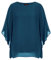 Hanna Nikole Chiffon Oberteile Damen Casual Fashion Große Größen Tuniken Pfauenblau 42-44