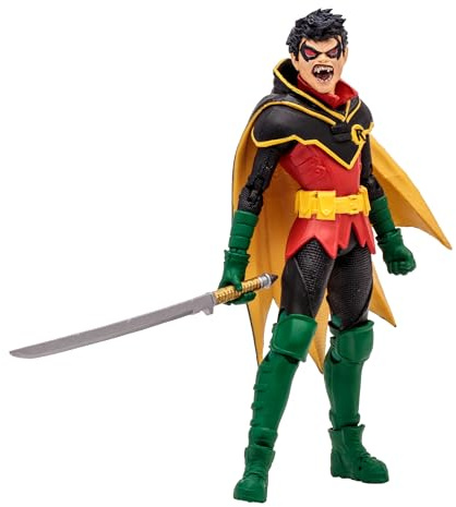 McFarlane Toys DC Multiverse Robin (DC vs. Vampires) Gold Label Actionfigur - 17,8 cm detailliertes Sammlerstück mit 22 Artikulationspunkten und Vampirjagd-Zubehör