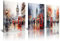NAN Wind Vintage Poster Rote Telefonzelle und Big Ben in London Street Wandkunst Romantische Stadt Landschaft Gemälde Bilder Druck auf Leinwand Stadt Das Bild für Zuhause Moderne Dekoration
