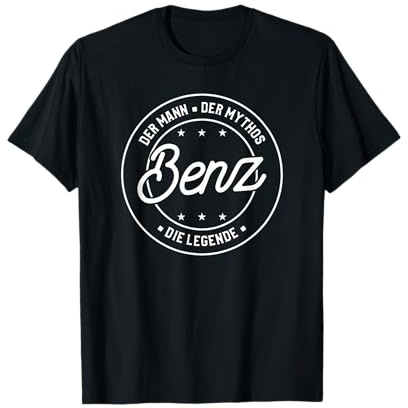 Benz der Mann der Mythos die Legende T-Shirt - Herren - Schwarz - S - Kurzarm - T-Shirt - Sport-T-Shirt Damen - Baumwolle 50%, Polyester 50%