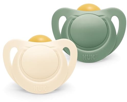 NUK for Nature Babyschnuller | 6-18 Monate | Nachhaltige Gummischnuller | Über 98 % natürliche Rohstoffe | Eukalyptusgrün | 2 Stück