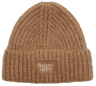 Superdry Damen Rib Knit Beanie Hat Baseballkappe, Braun (Toasted Coconut Brown), One Size