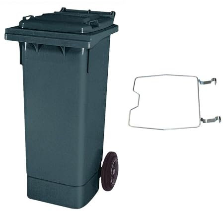 BRB Mülltonne MGB 80 Liter, mit Klemmring für Müllsäcke (grau)