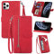 JayModCase Coque pour iPhone 11 Pro Max (6,5 Pouces), PU Portefeuille Rabat Fermeture aimantée étui en Cuir [Antichoc TPU] [Fonction Support] [Dragonne] Étui pour iPhone 11 Pro Max - Rouge