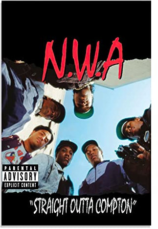 irretigo NWA Poster Straight Outta Compton Rap Hip Hop Poster Leinwand Poster Wandkunst Dekor Druck für Wohnzimmer Dekoration 40,6 x 61 cm ungerahmt