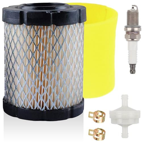 ZAMDOE 591583 Filtro dell'aria con prefiltro per Briggs & Stratton 5429K 796032 21B807 21B902 9,0-12,5 hp Motori tosaerba Trattorino Cartuccia del filtro dell'aria con candela Filtro del carburante