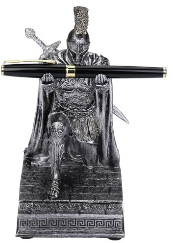 YABOYUGO Ritter-Stifthalter, mittelalterlicher gepanzerter Krieger, coole Schreibtisch-Organizer, Briefbeschwerer für den Umhang des Wachführers, kniende Ornamente des römischen Zenturios (Rome)