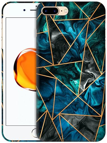 GlamCase for iPhone 7 Plus / 8 Plus, iPhone 7 Plus / 8 Plus Case - Blue Marble Geometric Pattern Printed Slim Fit Cute Plastic Hard Designer Back Case/Cover for iPhone 7 Plus / 8 Plus.