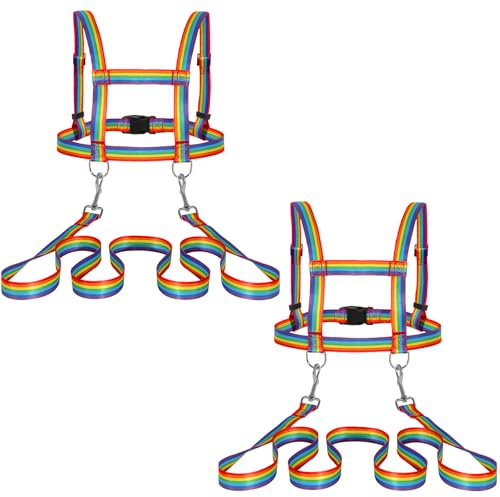 2 Stück Pferdeleine zum Spielen für Kinder Regenbogen Pferdegeschirr für Kinderspielzeug für Mädchen Jungen Draussen