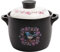Tontopf, irdener Topf, Kochgeschirr, tiefes Blumenmuster, Keramik-Suppentopf, runder Keramik-Auflauf mit Deckel, Bai 2,64 Quart