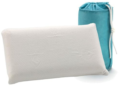 Donegal Collections Almohada Infantil Viscoelastica Hipoalergénica Aloe Vera Almohada Niños y Bebe 1 a 8 años - Firmeza Media Baja Almohada Cama y Cuna - Ergonómica - Almohada con Bolsa Transporte