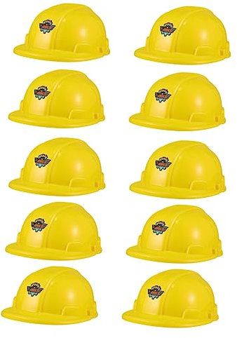 VICASKY 10 Stück Spielzeug Helm Gelber Helm Spielzeug Bau Party Hut Bau Hut Für Kinder Spielzeug Für Kinder Bau Verkleidungshüte Kinder Bau Schutzhelme Kinderspielzeug Kinder