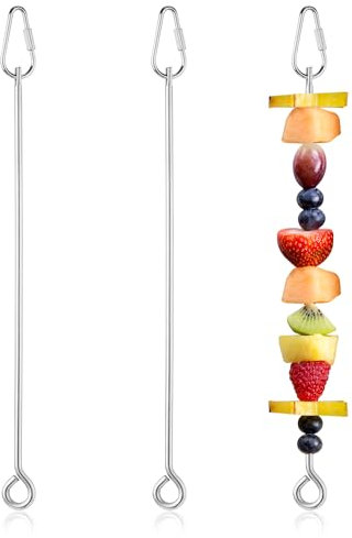 3 Brochettes Fruits Perroquets, Brochettes Légumes Acier Inoxydable Cage Support Nourriture Oiseaux Bâtonnetsnourriture Brochette Jouet Recherche Nourriture pour Perroquets, Perruches, Aras