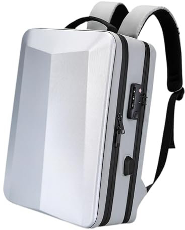 Ronyme Sac à Dos pour Ordinateur Portable à Coque Rigide, Sac à Dos de Jeu pour Hommes, Sac à Dos de Voyage, Sac pour Ordinateur Portable de Jeu sur, Argent 17 Pouces