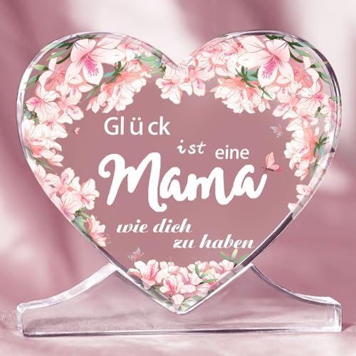 Geschenke für Mama von Tochter Sohn, Herzförmiges Acryl Heimat Dekoration Beste Mama Geschenk,Geburtstagsgeschenk für Mama,Geschenk für Mutter Geburtstag Weihnachten Erntedankfest Muttertagsgeschenke