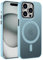 ORDA für iPhone 15 Pro Max Hülle 6,7 Zoll Kompatibel mit MagSafe,Magnetisch Durchscheinende Matt Handyhülle für iPhone 15 Pro Max Rückseite Dünn Stoßfest Schutzhülle hellblau