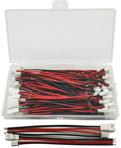 GTIWUNG 20 Paare Mini Micro JST XH 2.54 mm 2-Polige Buchse und Stecker,JST XH 2,54mm Steckverbinder, 20 Paare JST-PH 2.0 2-Pin Männlich Weiblichen Stecker mit 8cm Kabel