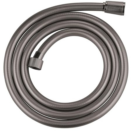 GROHE Silverflex, knickfester Duschschlauch, anthrazit, 1,75m (robuster Brauseschlauch, druckbeständig, universaler Anschluss, keine Dichtungsringe notwendig), hard graphite, grau, 28388A01