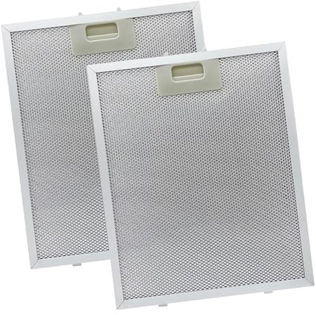 Chiquieray Cooker Hood Filter 320X260mm, 2 Pack Modern Aluminum Mesh, Extractor Fan Filter, Range Hood Compatible, 5-Layer