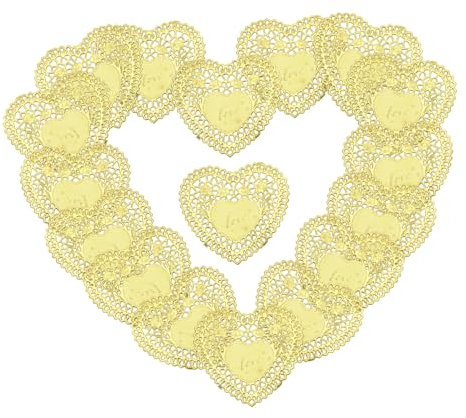 GLSTOY 100 Blatt Herz-Blumen-Tissue-Deckchen Mini-Herz-Deckchen für Hochzeitsfeiern Valentinstags-Deckchen Dekorationen