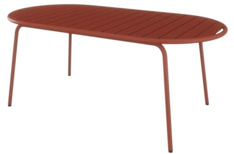 Vente-unique-Gartentisch oval - 180 cm - Metall - Terracotta - MONTEFARO von MYLIA