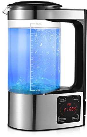 Generador de Agua de Hidrógeno, 2L Ionizadora de Agua Alcalina de Gran Capacidad Agua Hidrogenada Maquina con pantalla táctil LED y termostato, Botella de Agua Hidrogenada para el hogar y la empresa