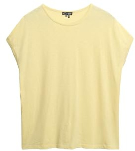 Superdry Damen Locker geschnittenes Studios T-Shirt Französisches Vanillegelb 36