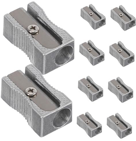 VILLCASE 10stücke Metall Bleistiftspitzer Kleine Legierungsspitzer Rechteckig Für Standardgraphitstifte