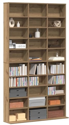 vidaXL CD cabinet - artisan oak, engineered wood - 101 x 23 x 177.5 cm - perfect for home office, library, study