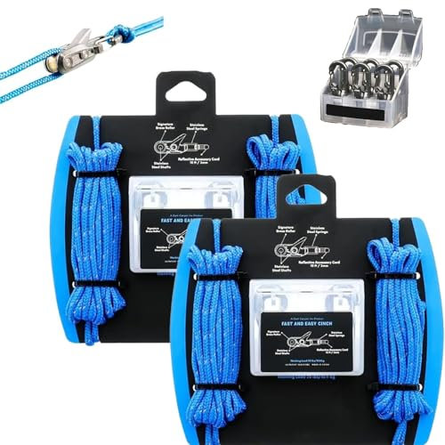 Praisety Rope Adjuster, No More Knots The Ultimate Outdoor Rope Adjuster, Ropes Control Outdoor Ropes Tension Adjusters, Cord and Tightening Tool for Outdoors, Camping, and Boating (2PCS)