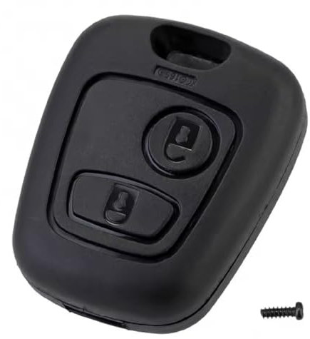 BARAC Carcasa de Llave del Coche Compatible con Peugeot 107 207 307 406 408 607 y Citroen C1 C2 C3 C4 C5 Xsara Picasso Berlingo, Sin Espadín, 2 Botones