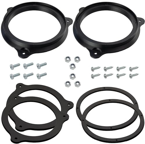 AERZETIX | Kit de 2 Adaptateurs/Supports de Haut-parleurs Ø165 mm Compatible avec Renault Clio MK4 pour portières Avant