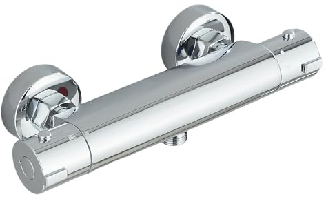 HARNART Mitigeur Thermostatique Douche,Robinet Thermostatique de Douche avec Bouton Sécurisé à 38°C Anti-brûlure Mitigeur de Douche Thermostatique Entraxe 150mm,Raccord G 1/2,Chromé