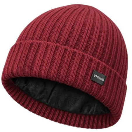 DTUOMO Merinowolle Mütze Herren, Winter Warme Unisex Wintermütze Strickmütze Thermo Beanie, Weich, Stretchy, Unisex, für Damen & Herren